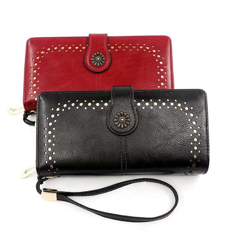 Minimalist Pu Leather Long Wallet With Zipper For Daily Use And Card Storage