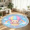Wild Animals (234) Theme Round Crystal Velvet Rug Custom Name Text Personalized Floor Mat Home Decor Non Slip Crystal Carpet