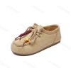 Loafers Shoes for Women Full Coverage Fashion Beaded Comfortable Flat Shoes Casual Lace Up Vintage Slip On Shoes Zapatos Cómodos