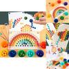 Rainbow Clip Beads Family Interactive Wooden Puzzle Toy For Early Learning