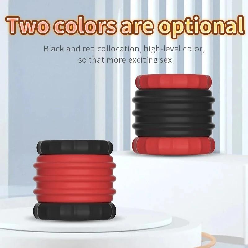 Removable Silicone Penis Ring Time Lock Cock Lasting Erection Extender Scrotal Testis Restriction Sex Chastity Toys For Male 18