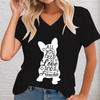 Woman T-shirts Fashion Funny French Bulldog All You Need Is Love and A Frenchie Printed T-shirts Women V-neck Summer Top Women