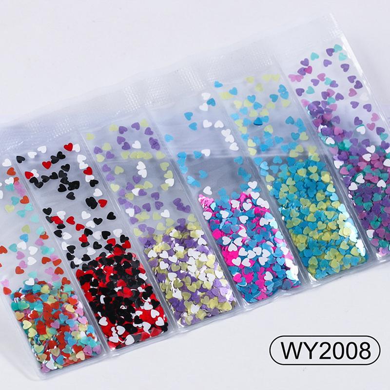6 Grids/Bag Nail Art Sequins Colorful Nail Polish Flakes Foils For Manicures
