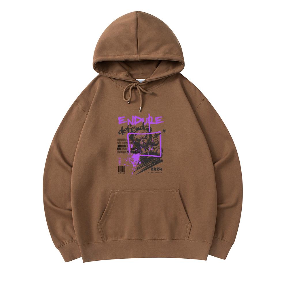 

300 GSM Men s Cotton Hoodies Endure Print Premium Cotton Sweatshirt XS армия зеленый