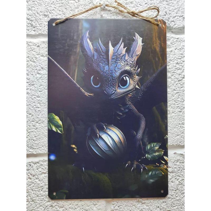Dragon Metal Wall Art, Mythological Creature Decor Sign