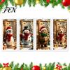 Decorative Animal Theme Trash Can Wraps Christmas Stickers, 3D Illusion Cute Peel & Stick Festive Penguin Decals for Storage Boxes Decals, Removable