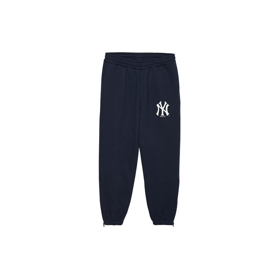 New Era FW22 MLB Logo Floral Bird Embroidery Elastic Waist Cuffed Breathable Knitted Sports Pants Men pants Navy-Blue 13350898