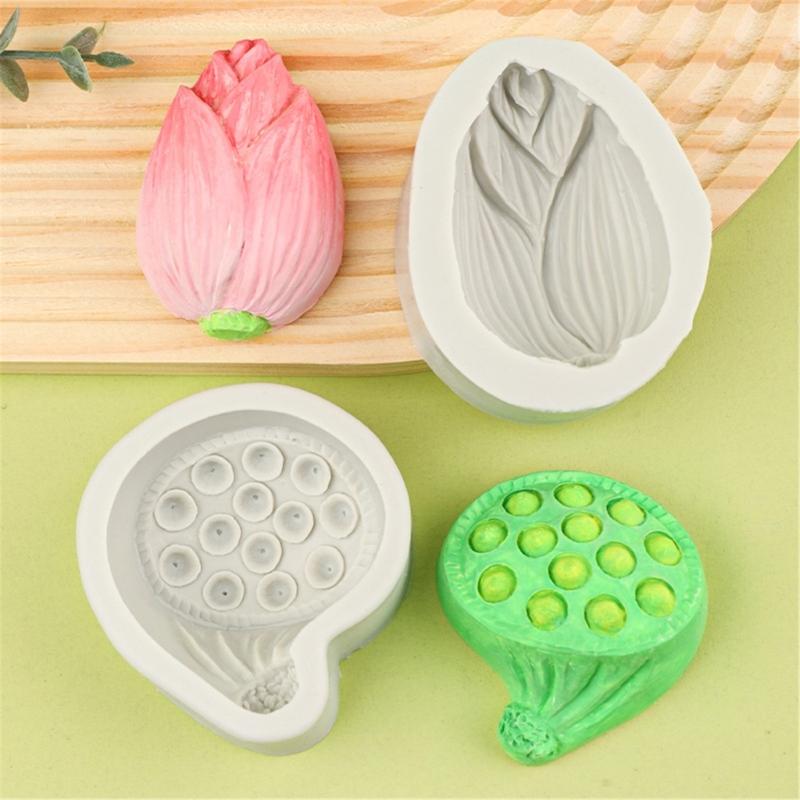 Silicone Lotuses Flower Mold With Detailed Texture Ideal For Home Decoration Wedding Cake Soap Making Mould