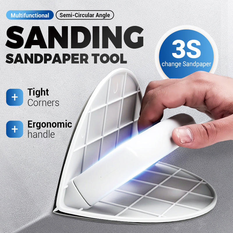 Semicircular Inside Corner Sanding Holder Reusable Plastic Sandpaper Frame Hand Sanding Tool for Wall Putty & Drywall Finishing