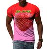 Summer Round Neck 3D Fun Fruit Pattern Print Top Fashionable Casual Short Sleeved Men's T-shirts
