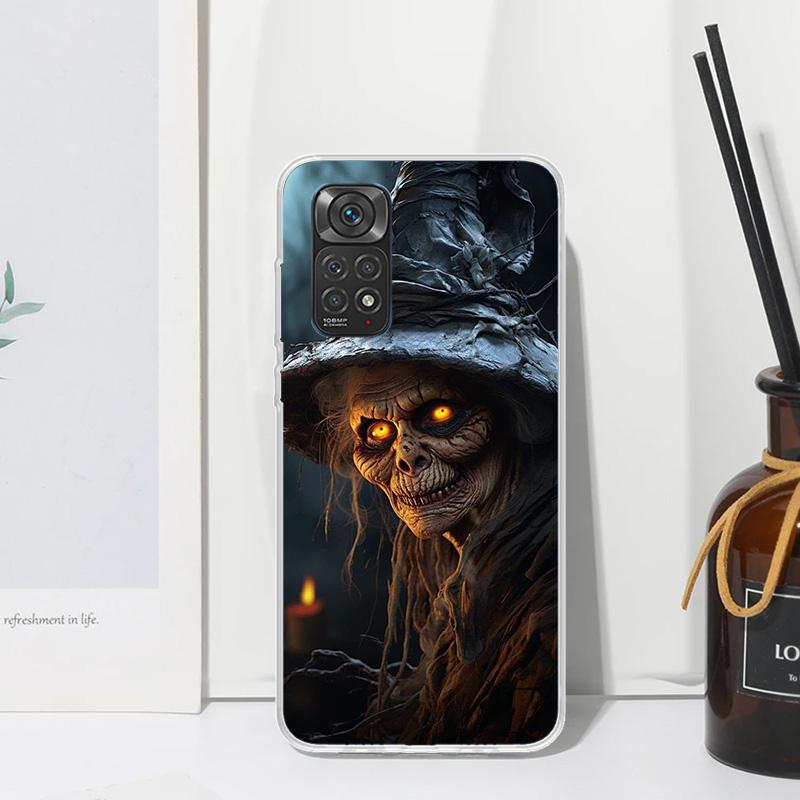 Halloween Moon Witch Horror Phone Case For Xiaomi Redmi Note 15 13 14S 14 Pro Plus 12S 11S 10S 12 11E 10 11T Art Fundas Back Cov