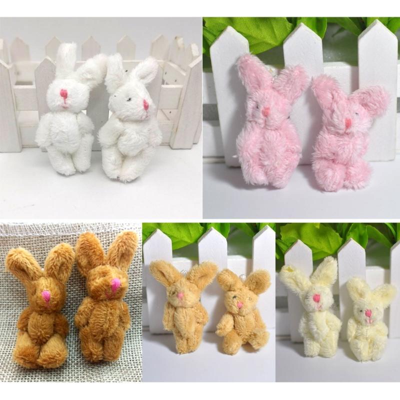 5Pcs Mini Soft Plush Bunny Joint Rabbit Doll Decoration for House Plush Mini Toy Stuffed Bunny Doll Bunny Figure Toy