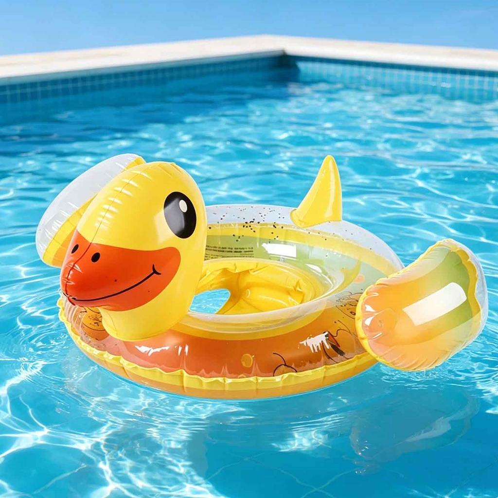 1PC Inflatable Duck Swim Ring Cute Duck Pool Float Comfortable Seat Summer Pool Water Fun Toy