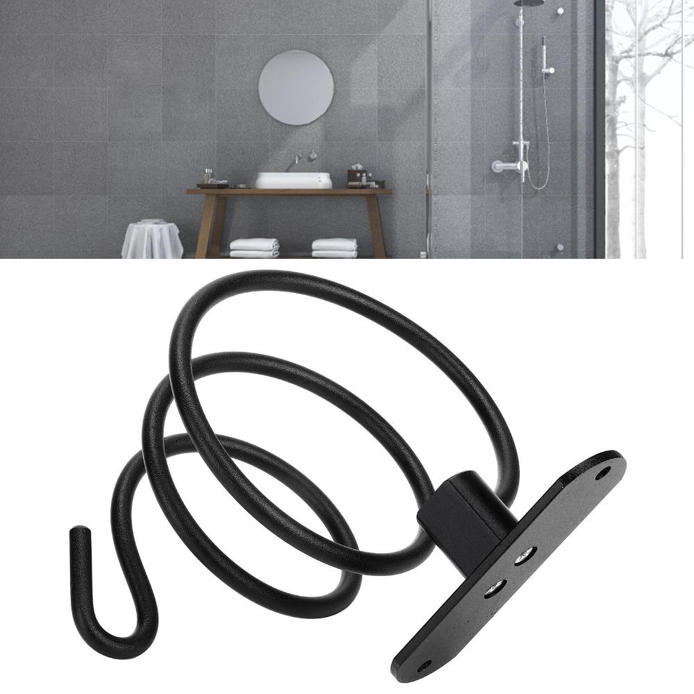 Black Hair Dryer Holder Hair Tool Organizer  Bathroom Barbershop Gym Locker Room Dormitory