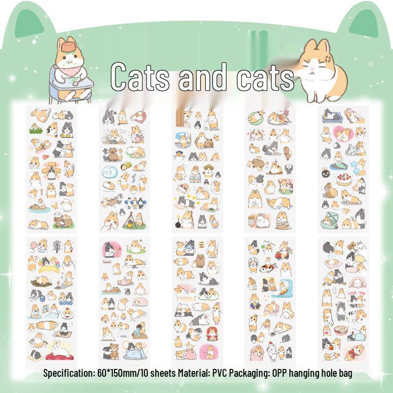 PET Cute Animal Stickers - Pet Planet Series for Journals & Children's Water Bottles