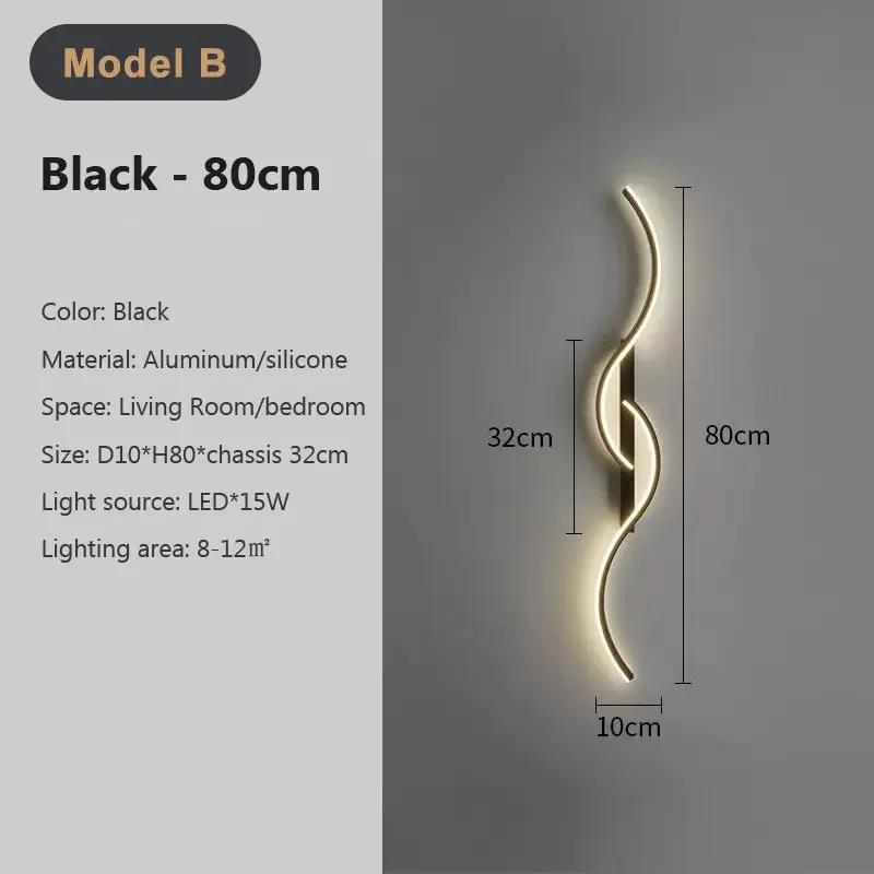 Modern LED Wall Light Long Strip Bedside Lamp TV Background Decorative Indoor Lighting for Bedroom Living Room Home Fixture