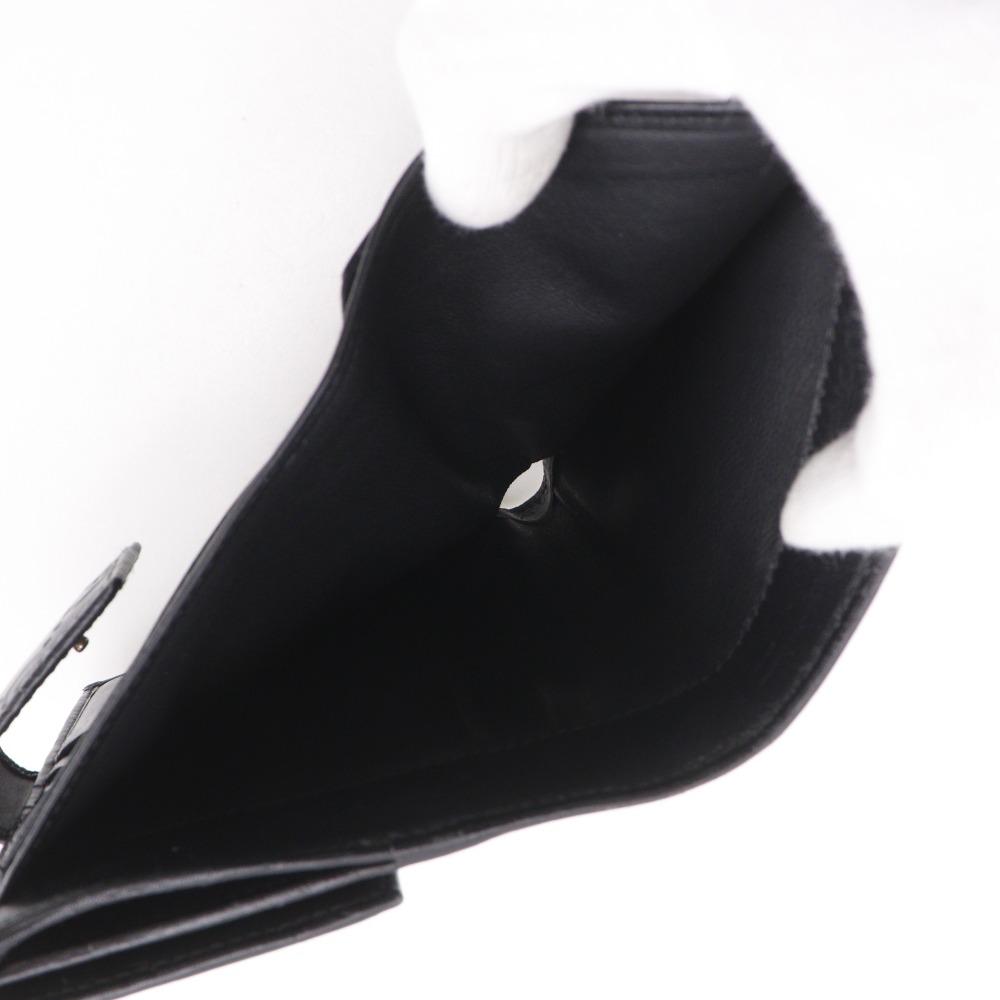 Gucci GG Bi-Fold Wallet 112664 Black Sima Leather Women Used