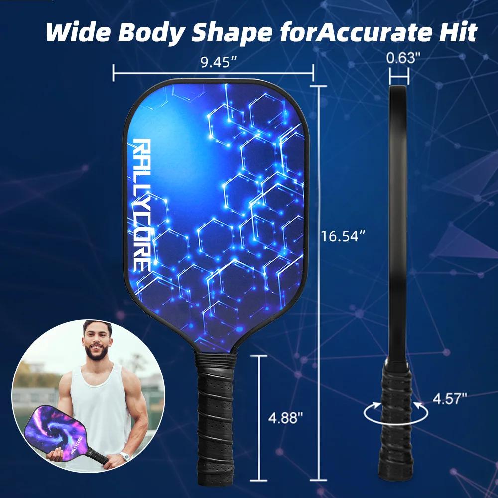 Pickleball Paddles Set of 2, Fiberglass Paddles with Friction Surface Pickleball Rackets for Men & Women