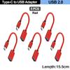 For Mobile Phone USB Female to Type C Male Adapter OTG 15.5CM Long Cable For Samsung S20 Huawei OTG Data Cable Converter