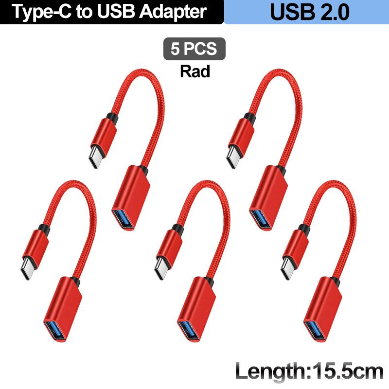 For Mobile Phone USB Female to Type C Male Adapter OTG 15.5CM Long Cable For Samsung S20 Huawei OTG Data Cable Converter