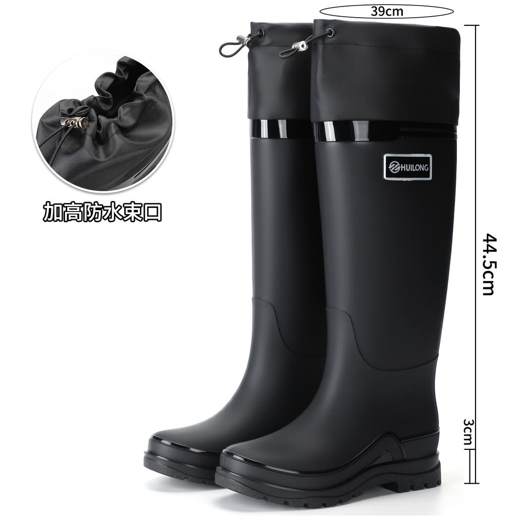 Mode hohe Damen Regenschuhe Pendler Regenstiefel wasserdicht und warm Angeln Arbeit vier Jahreszeiten zum Mitnehmen Küche Gummi Schuhe Wasserstiefel