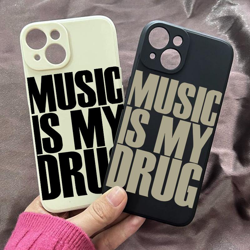Phone Case For iPhone 16 15 14 13 12 11 Pro XS Max 7 8 Plus MINI Love Music English Trendy Y2K Art Personalized Creative Cover