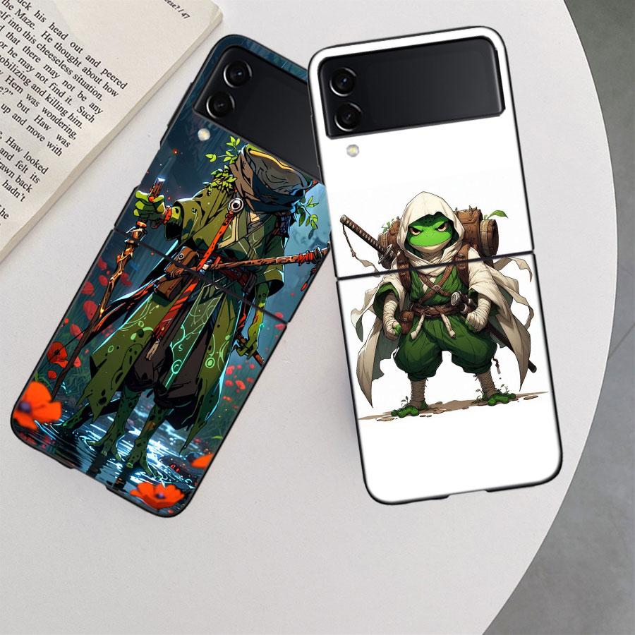 Cute Mouse Axolotl Frog Wizard Phone Case For Samsung Z Flip 7 6 5G Galaxy Z Flip 5 4 3 Black Hard Cell Cover Luxury PC Shell C