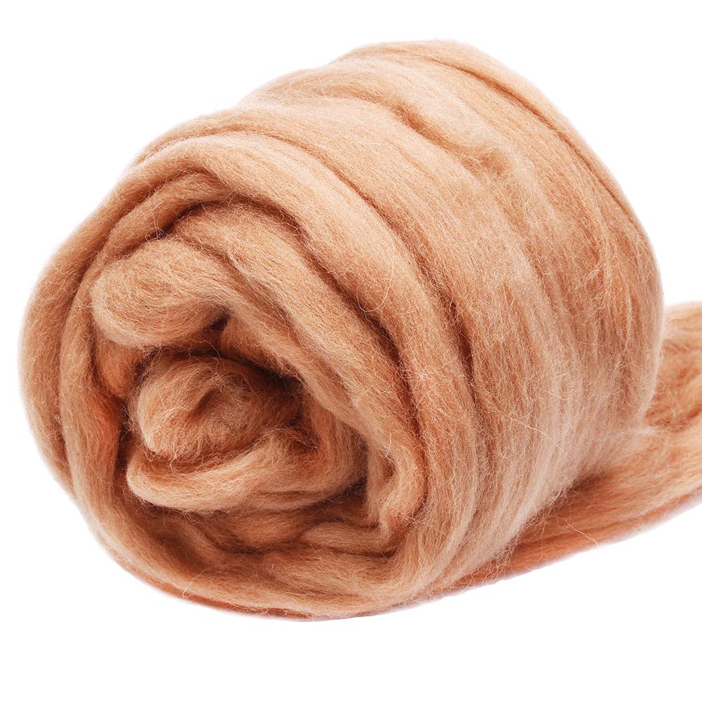 Fenrry 100g Yün Roving İplik Elyaf Roving Yün Üstü Yün Keçe Malzemeleri Saf Yün Kalın İplik Eğirme Kendin Yap El Eğirmesi için
