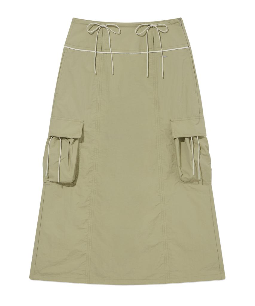 Covernat Woman String Cargo Skirt Light Khaki