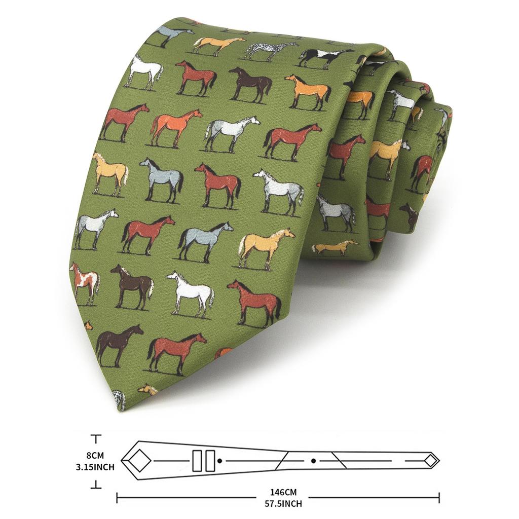 Men's Classic 8cm Animal Horse Graffiti Printed Tie Wedding Business Necktie Accessory Gift