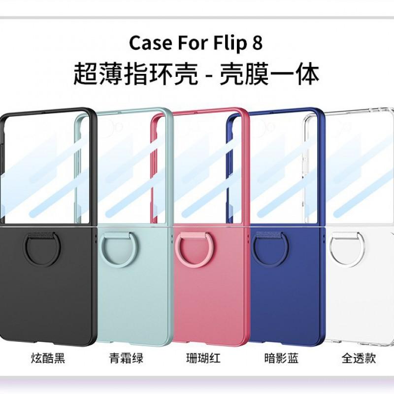 Slim Protective Case With D-Ring Kickstand Galaxy Z Flip8 PC Material Drop Protection Multiple Colors