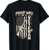 Proud Wife of a Veteran Military Spouse Design T-Shirt
