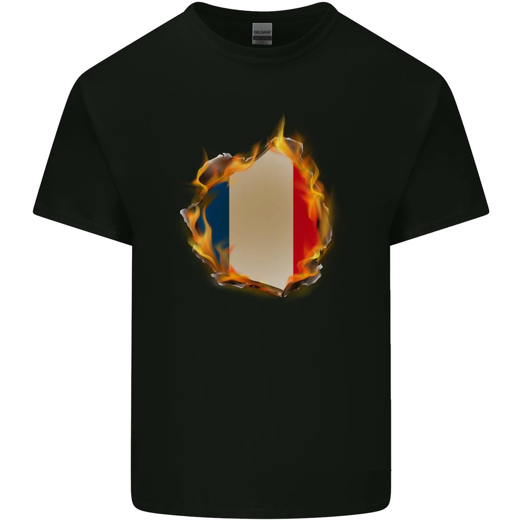 The French Tricolour Flag Fire France Unisexs Light Cotton TShirt
