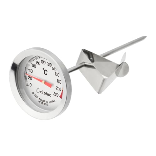 Dretec Deep Fry Thermometer, Stainless Steel, for Tempering Oil, Frying, Meat, Coffee, and More