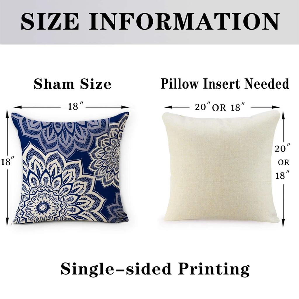Dark Blue Geometric Petal Linen Pillowcase Sofa Cushion Cover Home Decoration Can Be For You 40X40 45X45 50X50 60X60