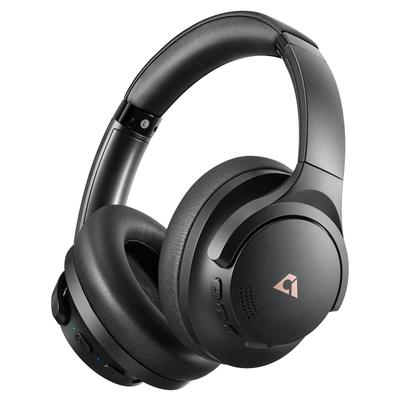 1Mii Bluetooth Headphones with ANC Noise and LDAC Wired and Wireless Up To 75 Hours of Continuous EQ App Comfortable Black Y8+ 5.3 Cancellation,