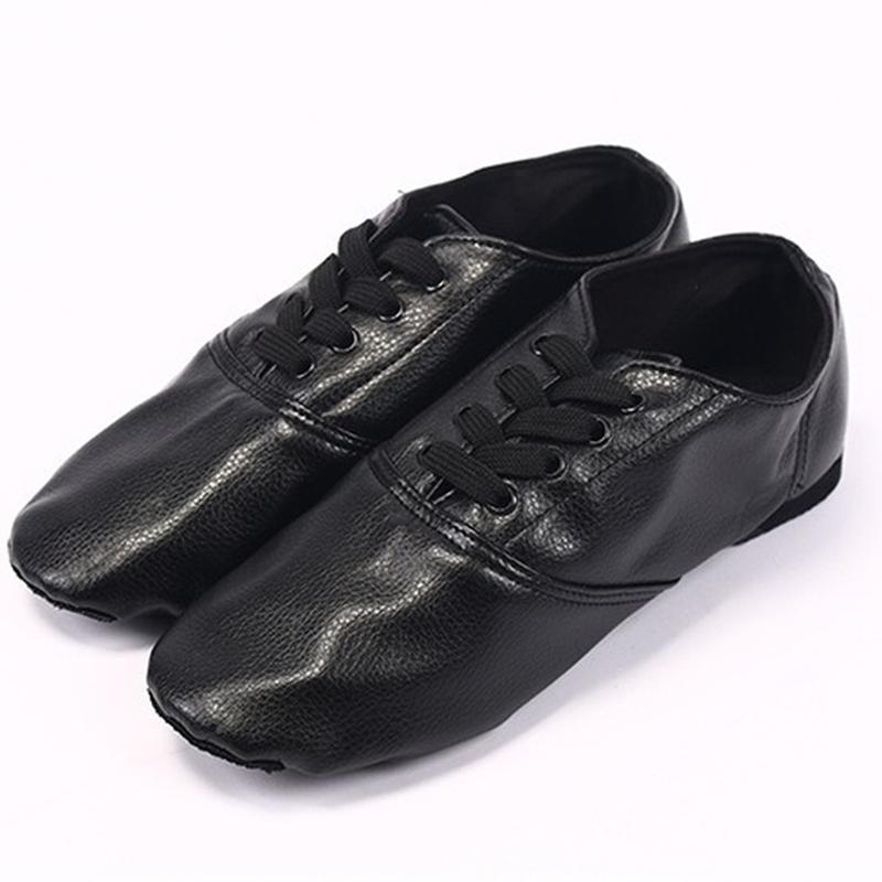 

34-46 PU кожа женские джазовые туфли женские танцевальные туфли Damen Schuhe Design мягкие на шнуровке женские балетные туфли для практики учителя джазовые балетные туфли 34 чёрный