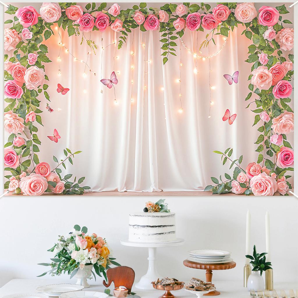 Butterfly Background Birthday Party Decor Kids Adult Wedding Valentine's Day Birthday Party Supplies Baby Shower Photo Backdrop