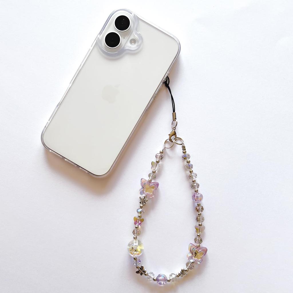 Suncrest Hand Strap Glass Beads Butterfly Black iSB-HS23