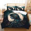 3D Skull Head Series Home Bedding Set Horror Pattern Quilt Cover Pillow Case 2/3 Halloween AU180 * 210 Full Size Home Decoration