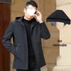Men's Mid-Length Jacket: Ideal for Spring/Autumn, Ages 40-50, Middle-Aged & Elderly Dad's Trench Coat.