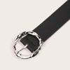 Ladies' Alloy Fashion Summer Chic Style Versatile Round Lychee Pattern Flat Pin Buckle Commuter Faux Leather Strap