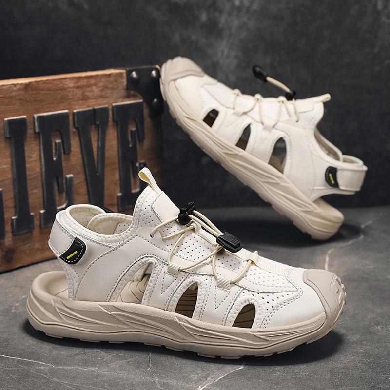 Fashion Handmade Men Sandals Men's Summer Sandals Outdoor Flats Non-Slip Hiking Shoes Men Beach Slippers All-match Casual Sports Shoes