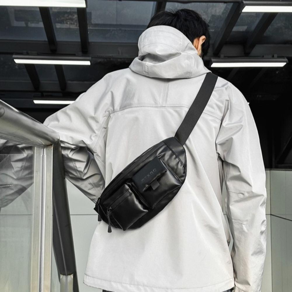 Solid Color Men Chest Bag Lightweight Fanny Phone Pack Simple Sports Phone Bag Men