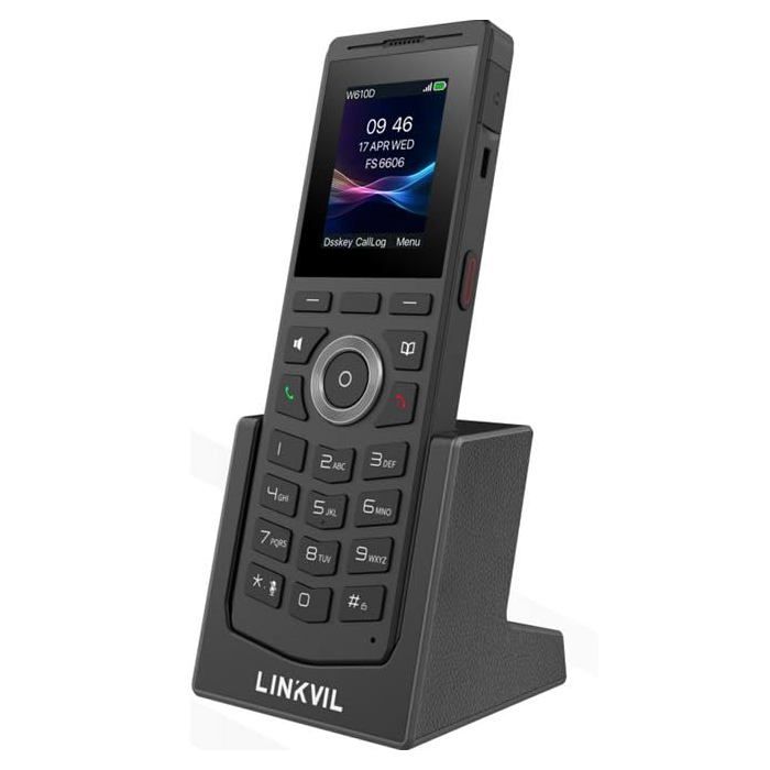 Téléphone sans fil DECT - Linkvil - W610H - 4 lignes SIP - Bluetooth 5.0 - Écran couleur