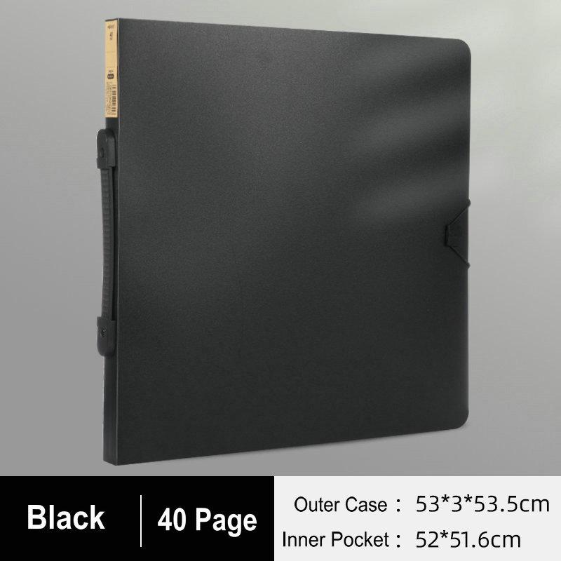 MoeTron Square Folder 50*50cm Drawing Portfolio Booklet Diamond Painting 40*40 Square Portafolio With Plastic Sleeves