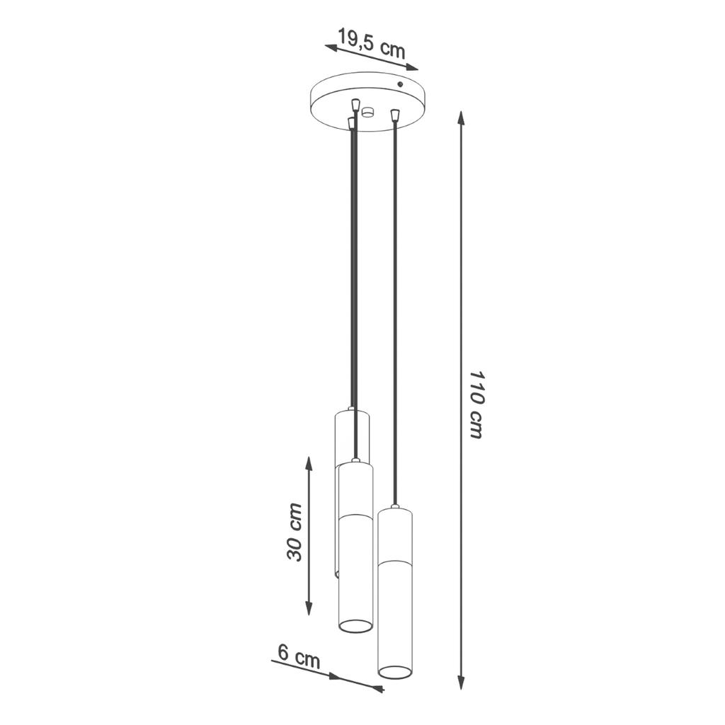 Lampa Wisząca Borigio 3 Gu10 Czarny Beton Sollux Sl.1081