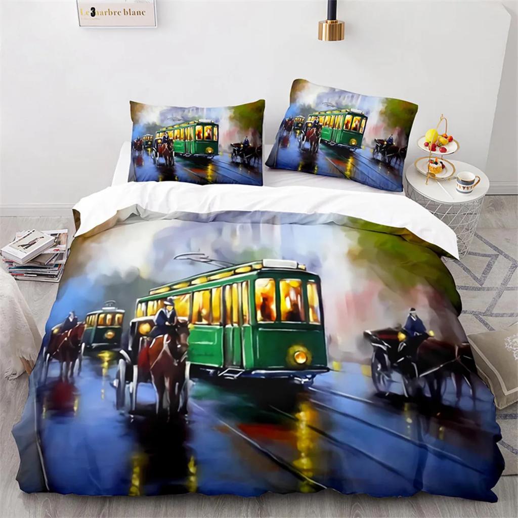 Oil Painting Duvet Cover Abstract Art For Adults Landscape Romantic Couple For Women Men Gifts For Bedroom Decorations King Size