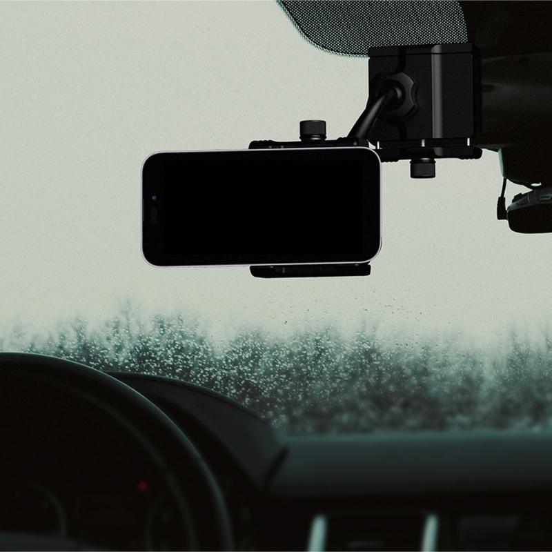 Auto Clamping Phone Holder for Car Rearview Mirror Antislip Silicone Universal Mount with 360 Rotation