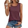European and American Summer New Women's Loose Casual Simple Vest Square Neck Splicing Sleeve Sleeveless